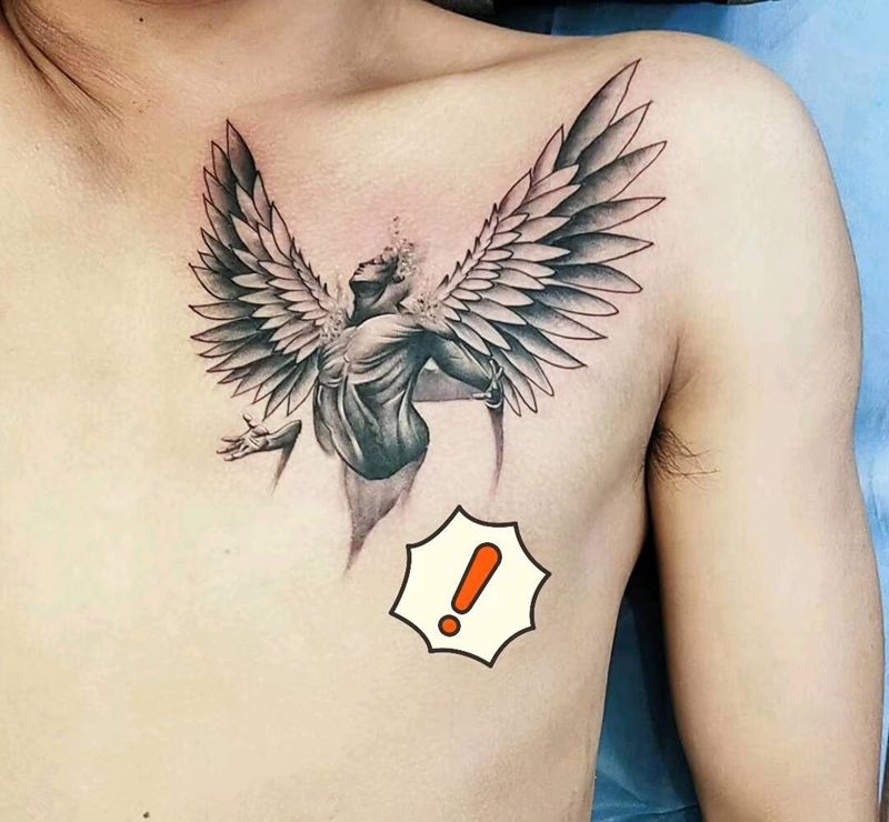 半写实小图纹身图片_胸部纹身图案