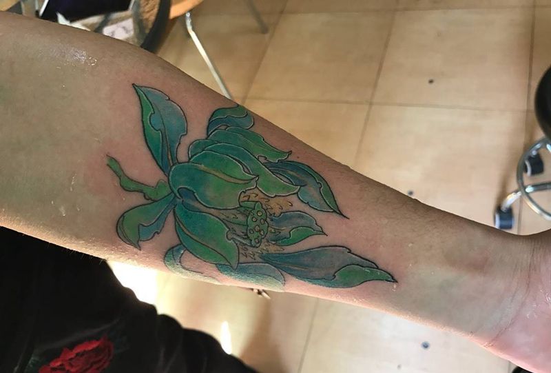 荷花纹身图片