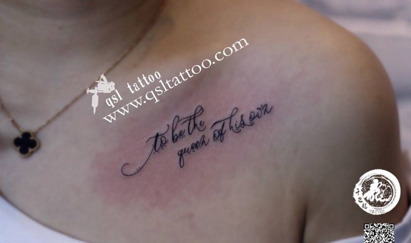 锁骨 英文设计纹身图片