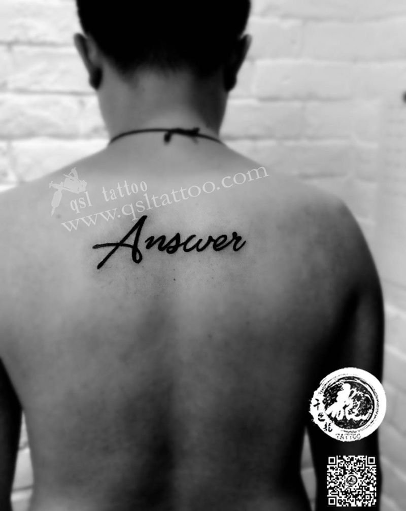 后背 英文纹身图片