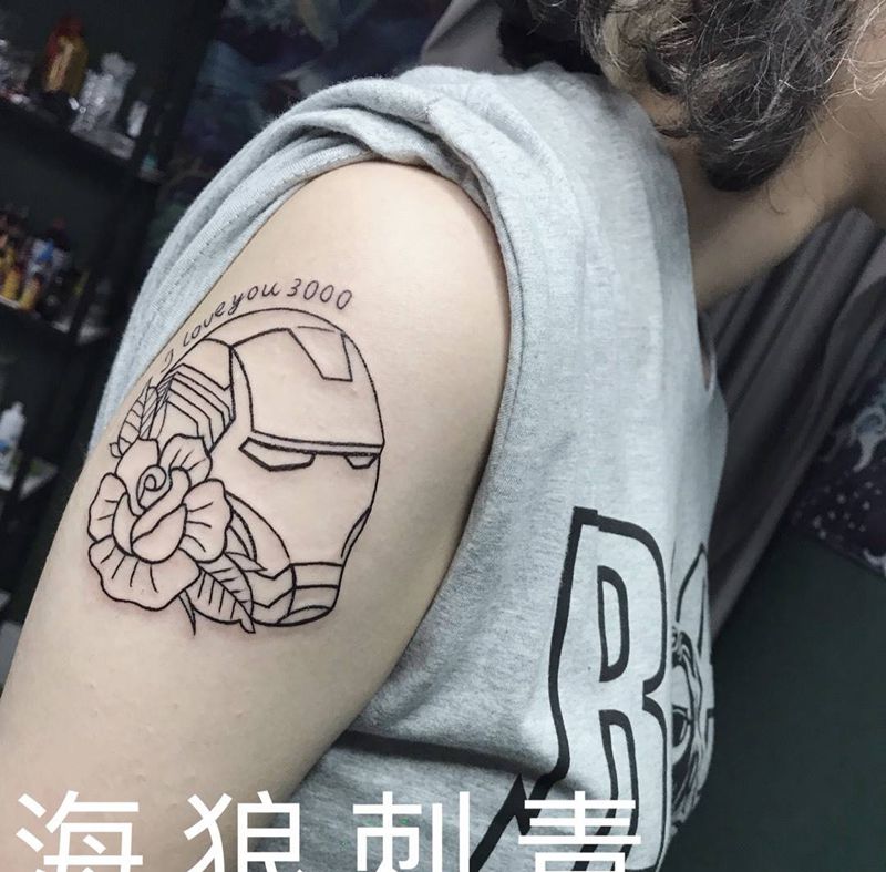 钢铁侠纹身图片
