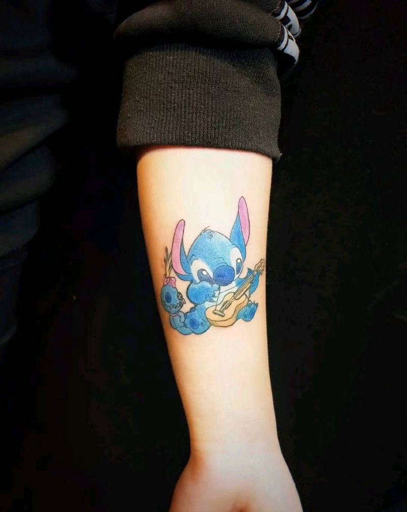 史迪仔纹身图片_手臂New School纹身图案