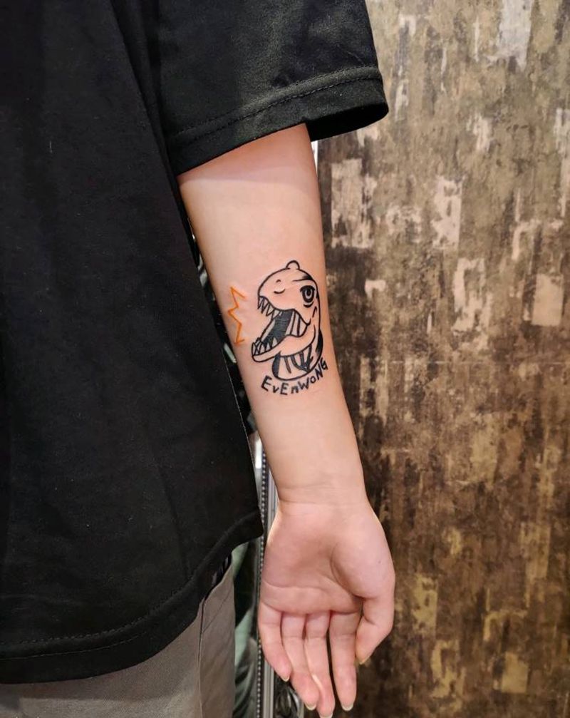 小恐龙纹身图片_手臂纹身图案