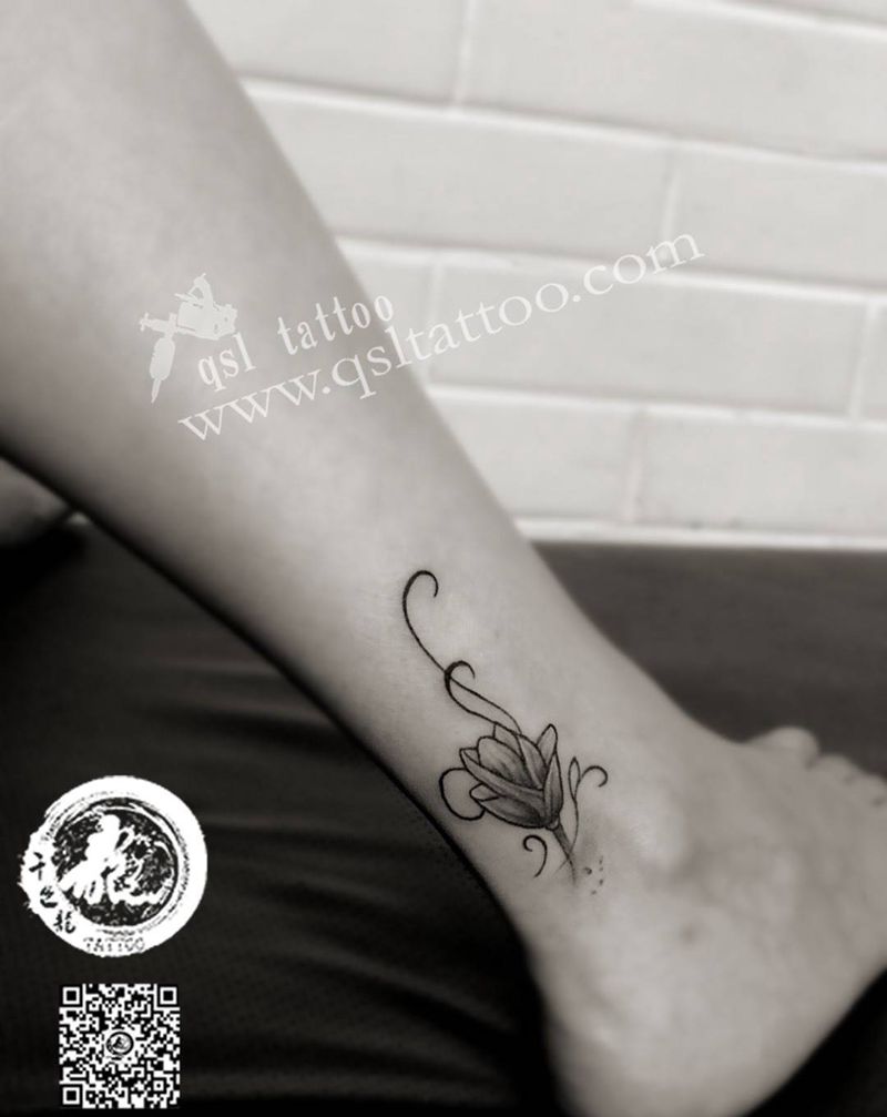 玉兰花纹身图片