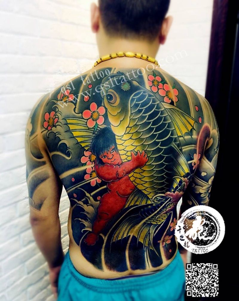 满背 大童丸纹身图片