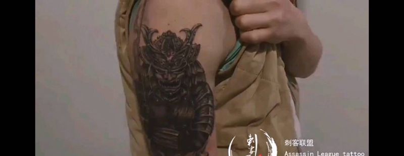 幕府武士纹身图片_手臂欧美写实纹身图案