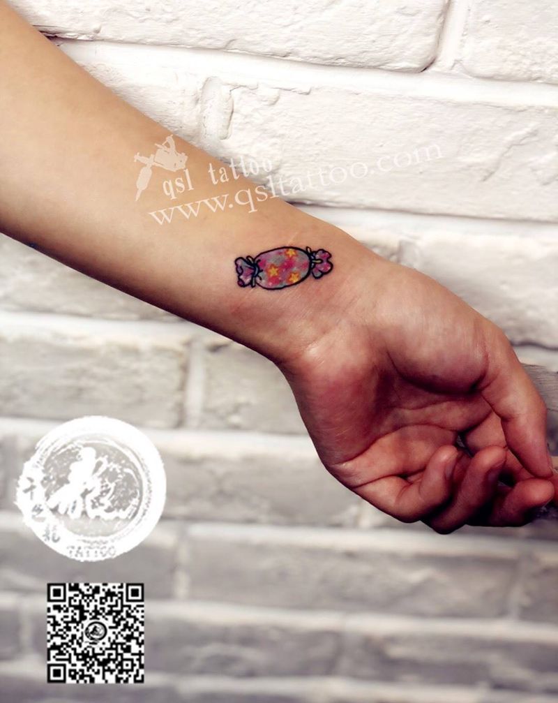 手腕 糖果纹身图片