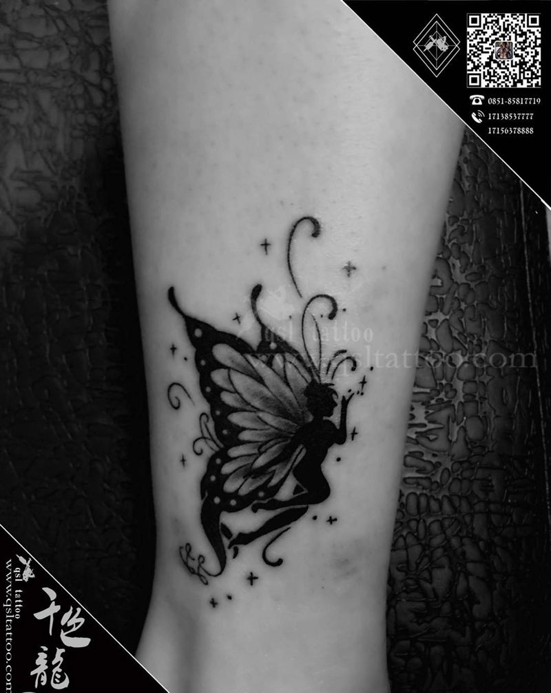 蝴蝶精灵纹身图片