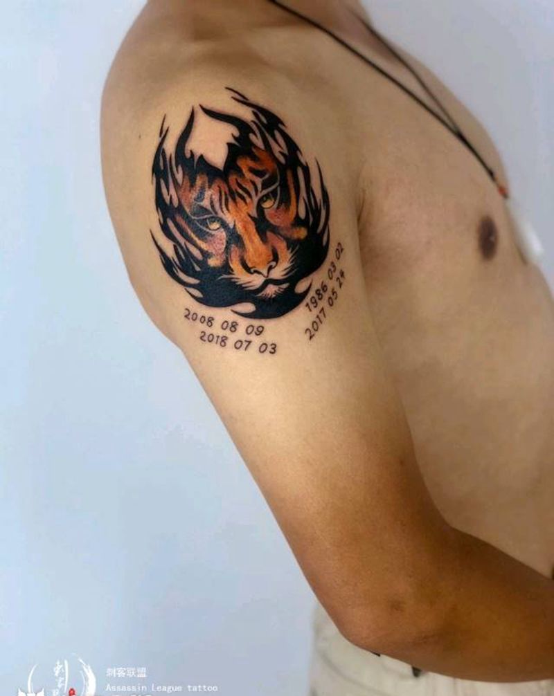 森林之王纹身图片_手臂欧美写实动物纹身图案