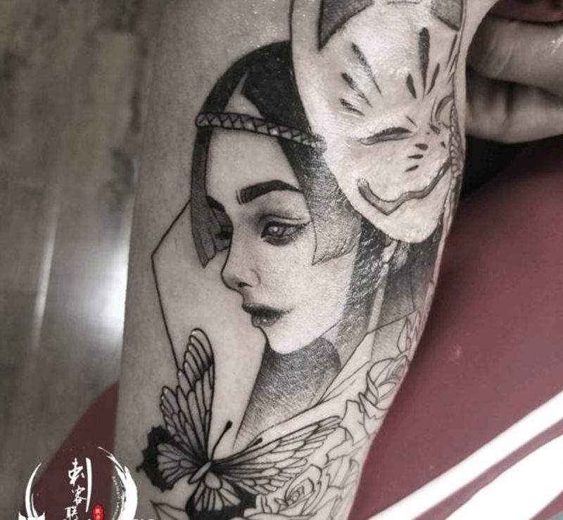 疤痕遮盖纹身图片_腿部遮盖纹身图案