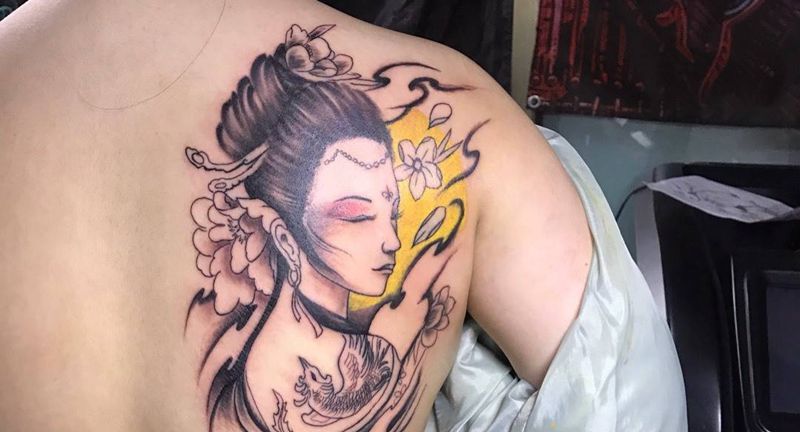 艺妓纹身图片