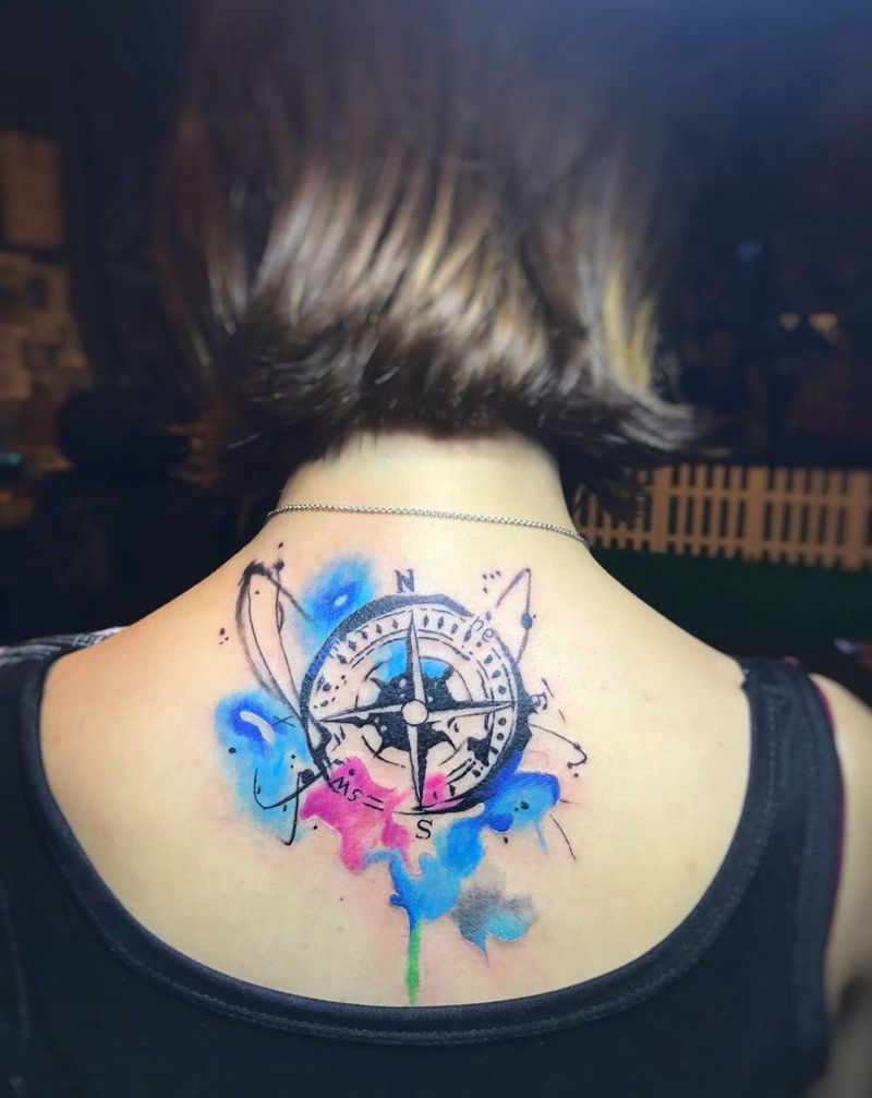 指南针纹身图片