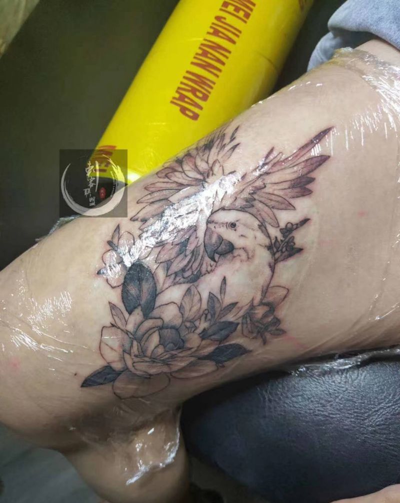 疤痕遮盖纹身图片_腿部遮盖纹身图案