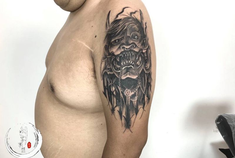 般若纹身图片_手臂New School纹身图案