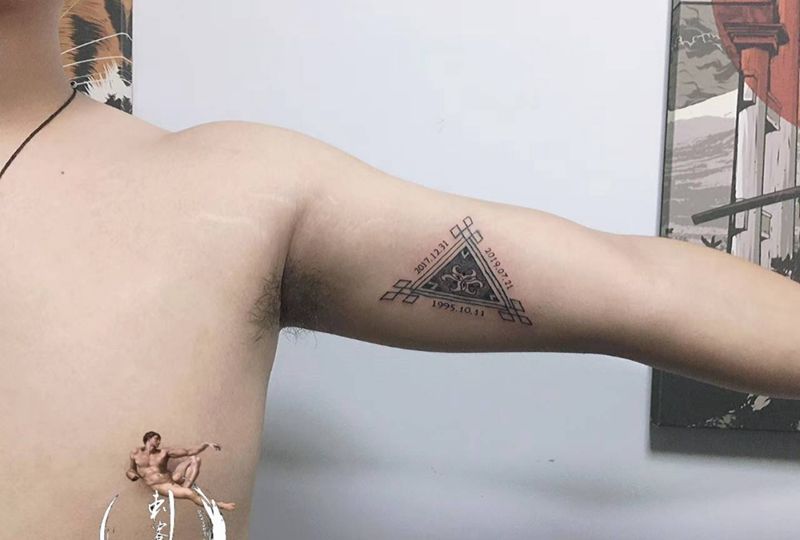 生日纹身图片_手臂数字纹身图案