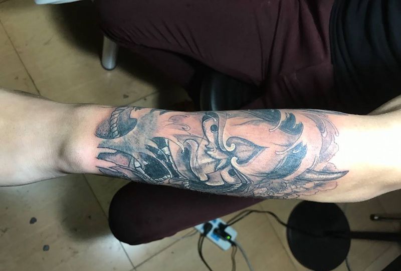 般若遮盖纹身图片