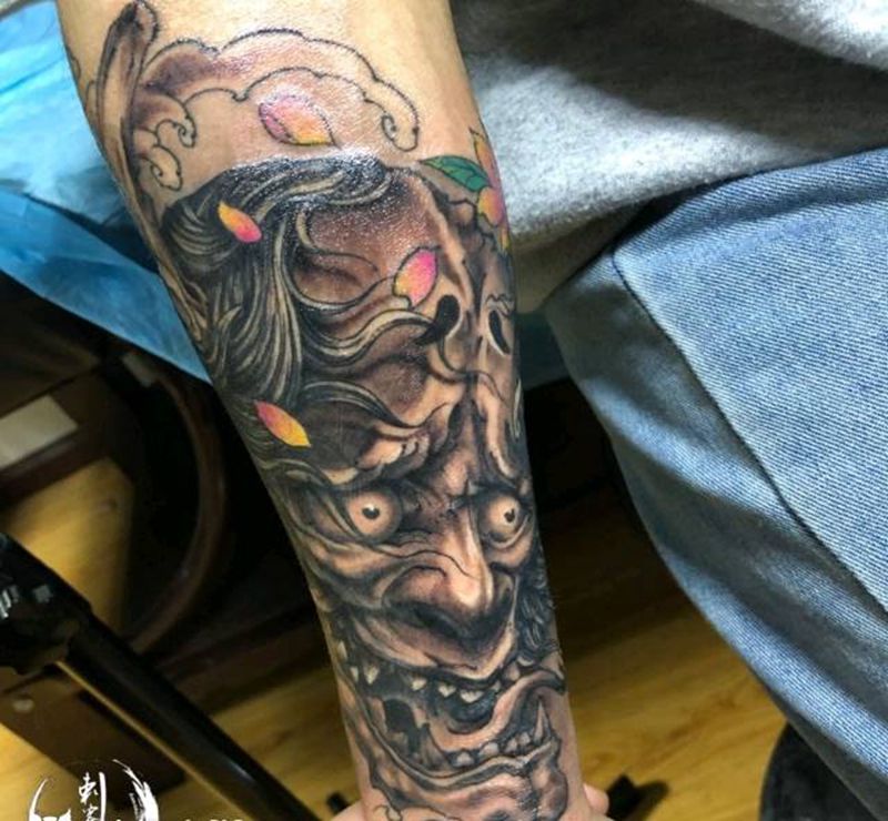 般若纹身图片_手臂传统纹身图案