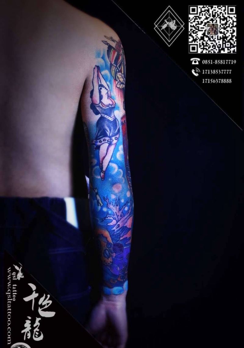 欧美 花臂纹身图片