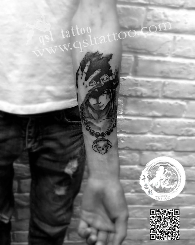 小臂内侧 海贼王艾斯纹身图片