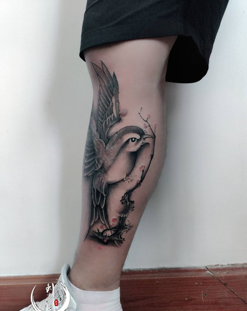 疤痕设计遮盖纹身图片_腿部遮盖设计纹身图案