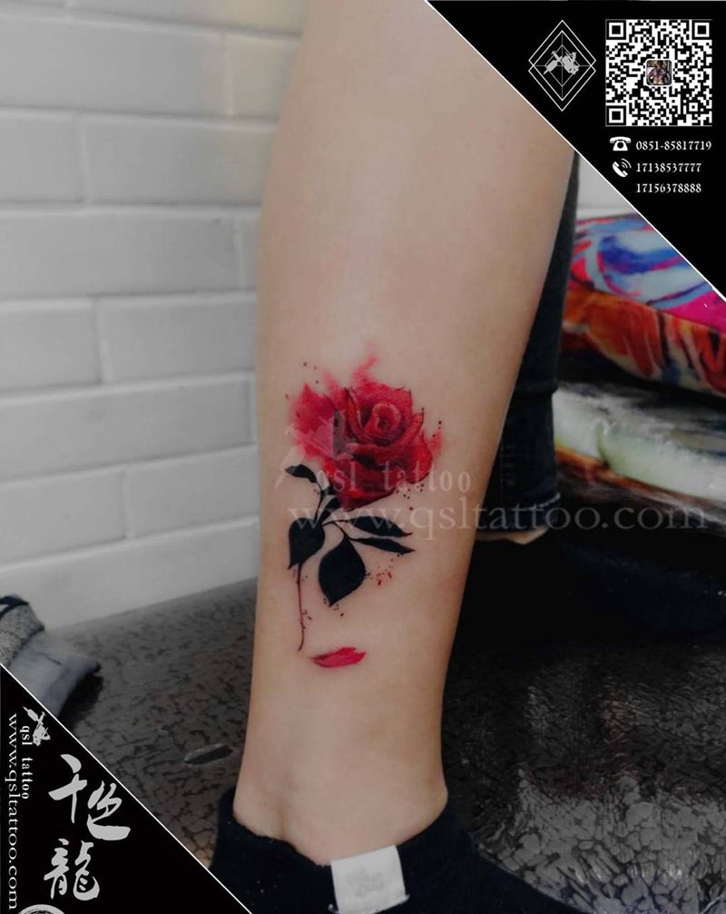 玫瑰花纹身图片