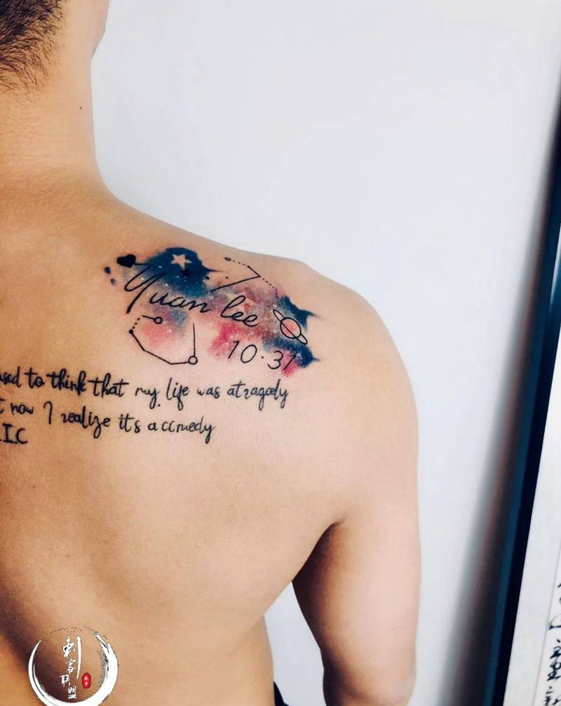 客人自带图纹身图片_肩部纹身图案