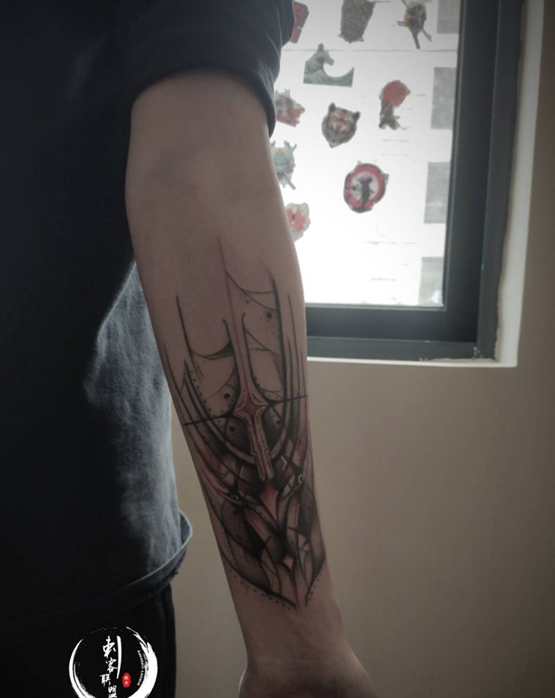 疤痕设计遮盖纹身图片_手臂纹身图案