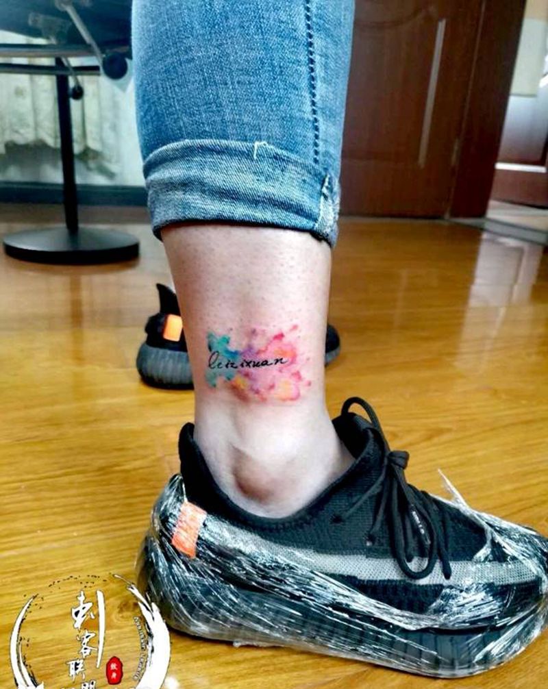 小清新纹身图片_脚部腿部New School纹身图案