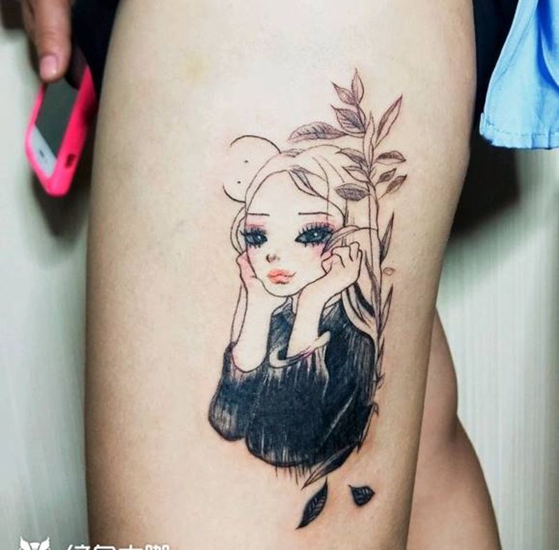 遮盖纹身图片_腿部遮盖纹身图案