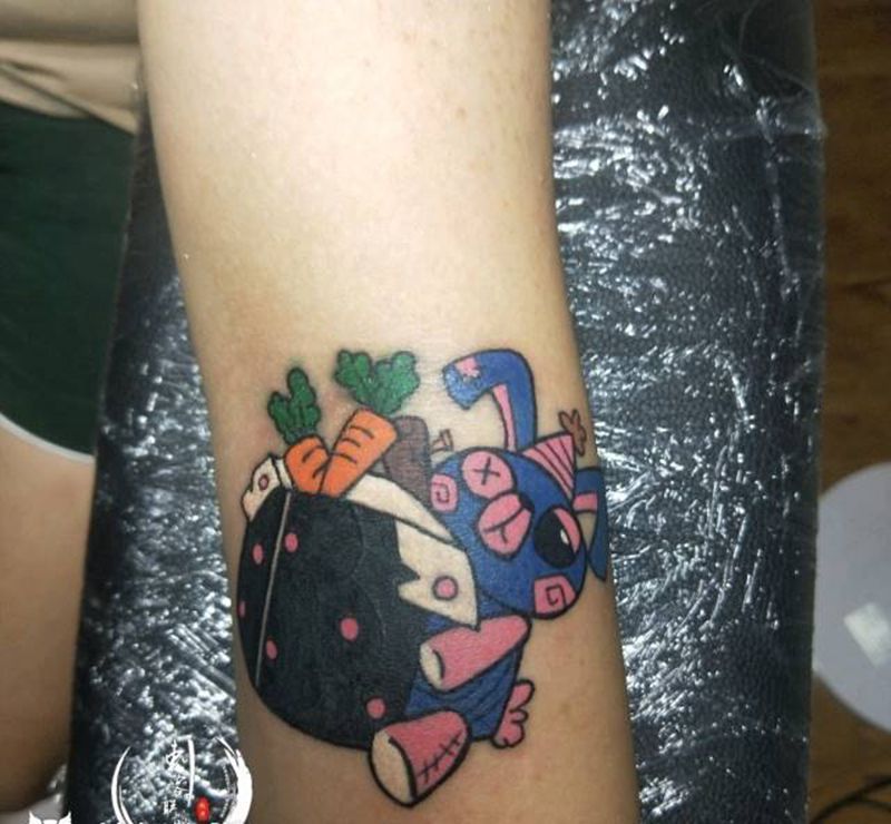 老图遮盖纹身图片_手臂New School纹身图案