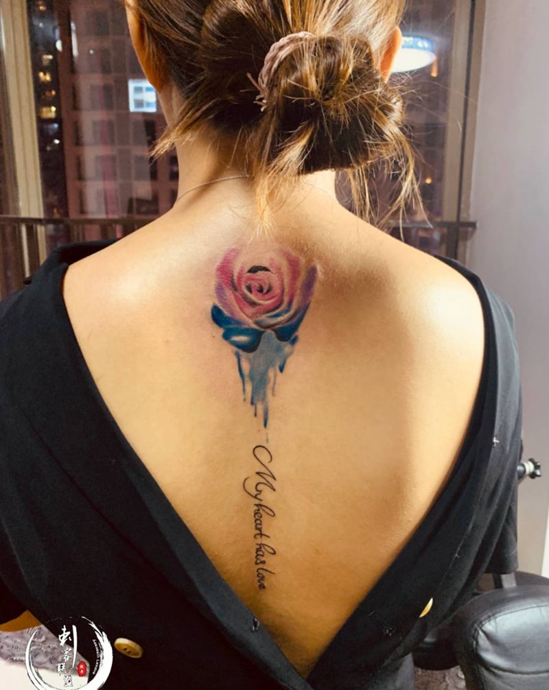 蔷薇纹身图片_水彩纹身图案