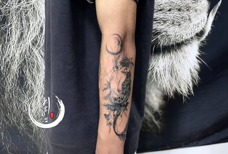修补润色纹身图片_手臂人鱼纹身图案