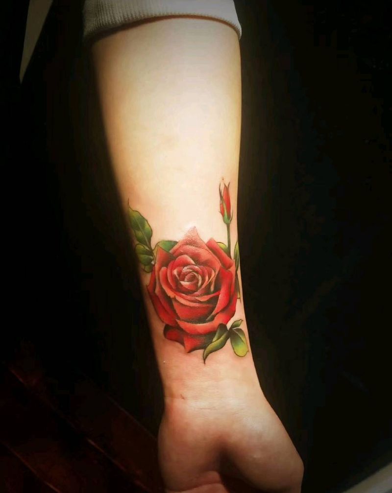 玫瑰纹身图片_手臂纹身图案