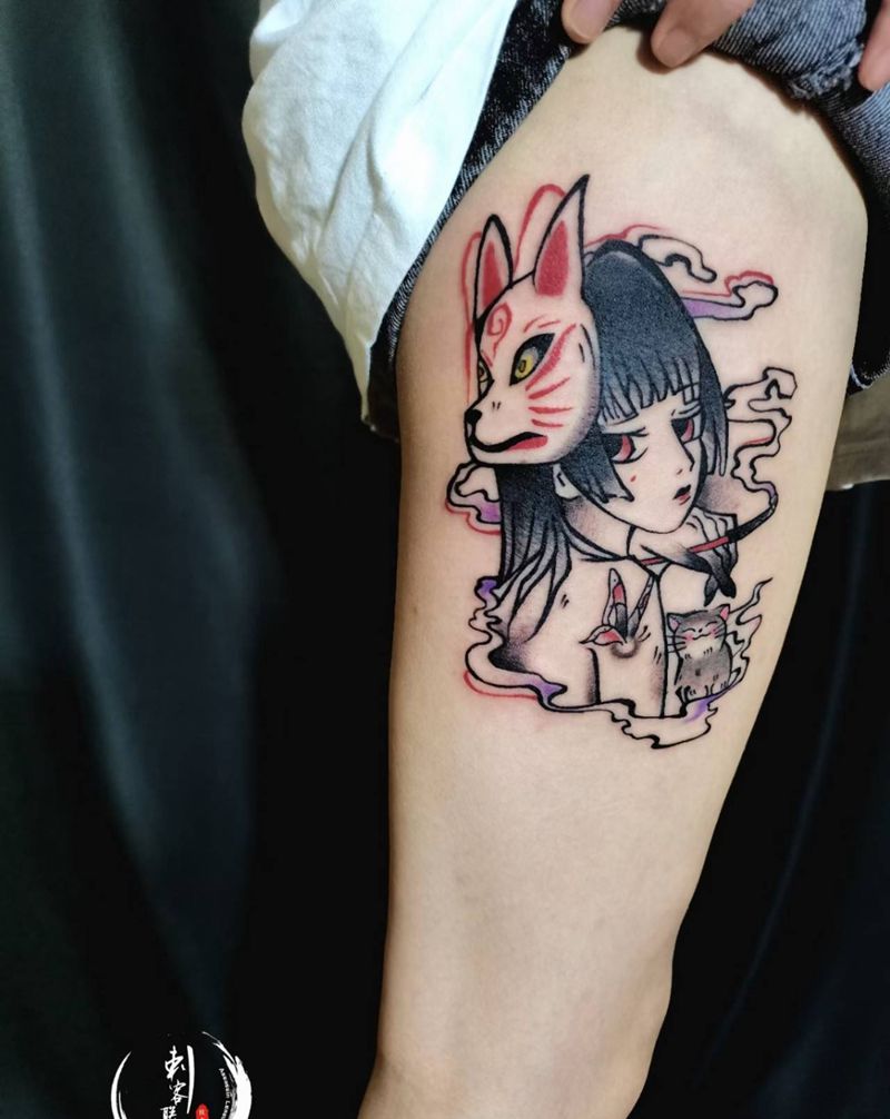 富江纹身图片_手臂动漫人物纹身图案