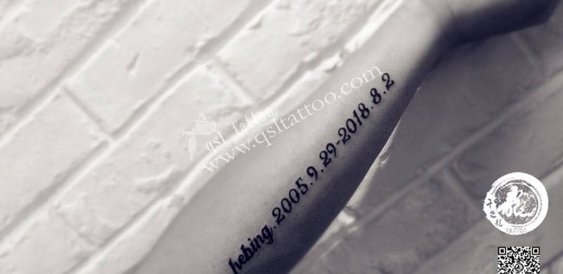 小臂内侧 日期 英文纹身图片