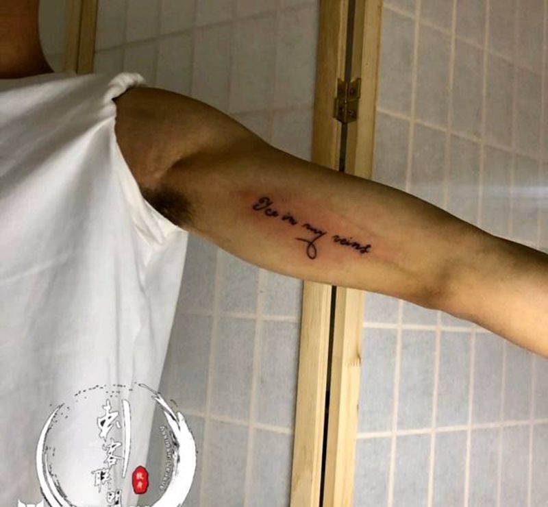 英文字体纹身图片_手臂英文纹身图案