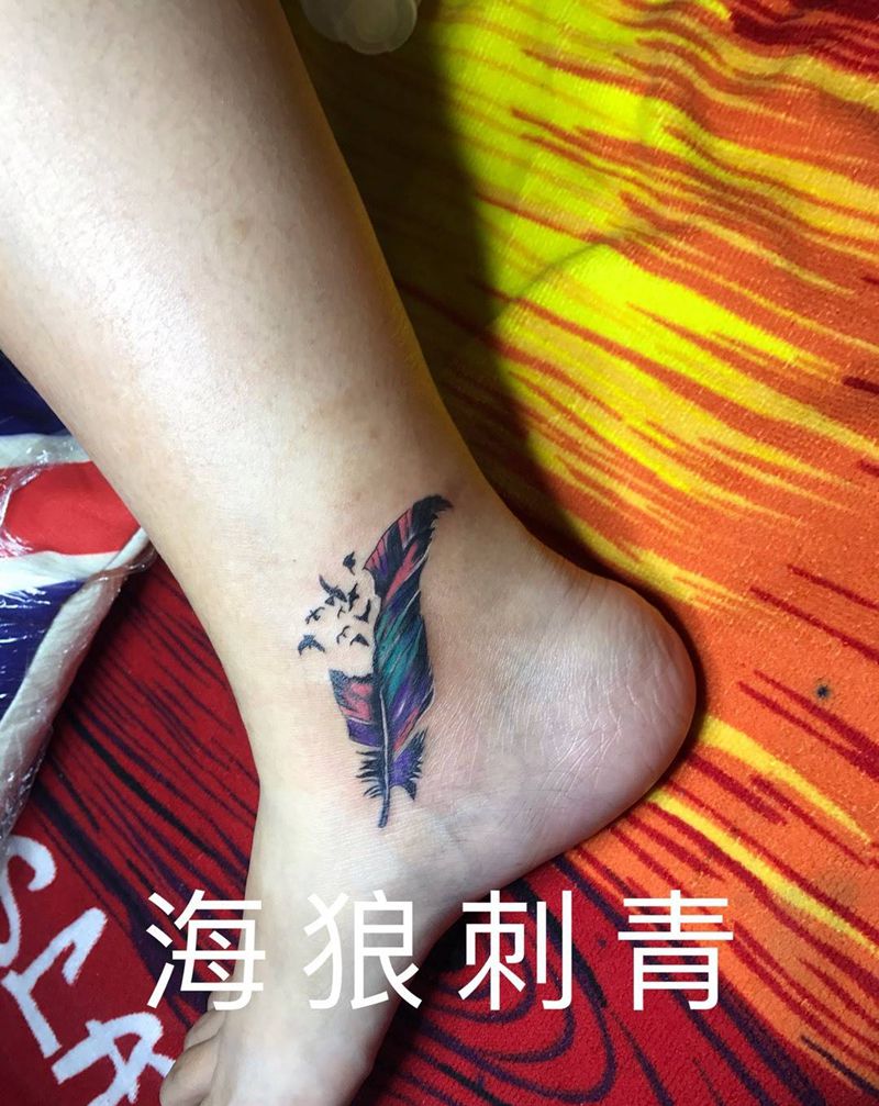 羽毛纹身图片