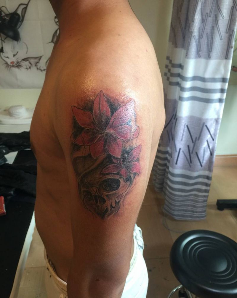 骷髅纹身图片_成品手臂手部欧美鬼神纹身图案