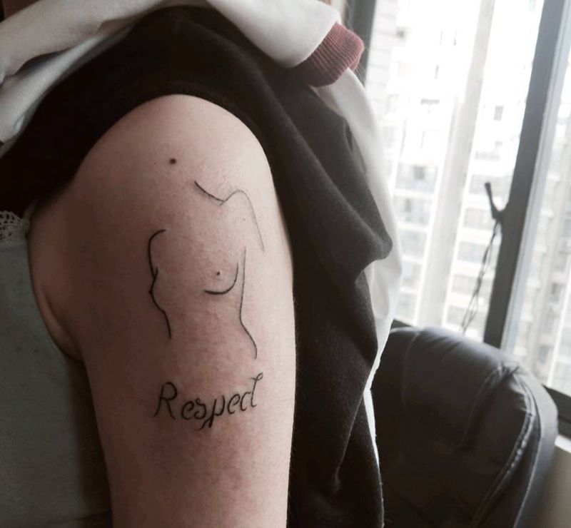 简笔纹身图片_手臂简笔清新纹身图案