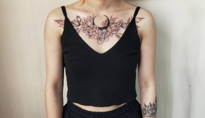 胸花（素花）纹身图片_素花纹身图案