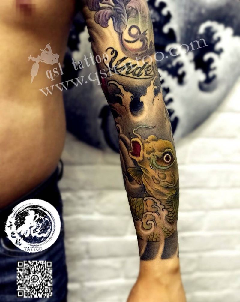 小臂 锦鲤纹身图片