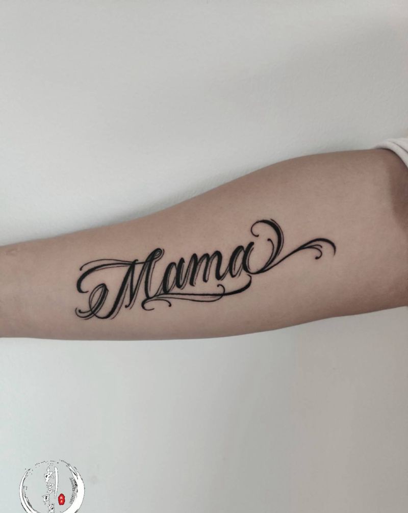 字体纹身图片_手臂花体字纹身图案