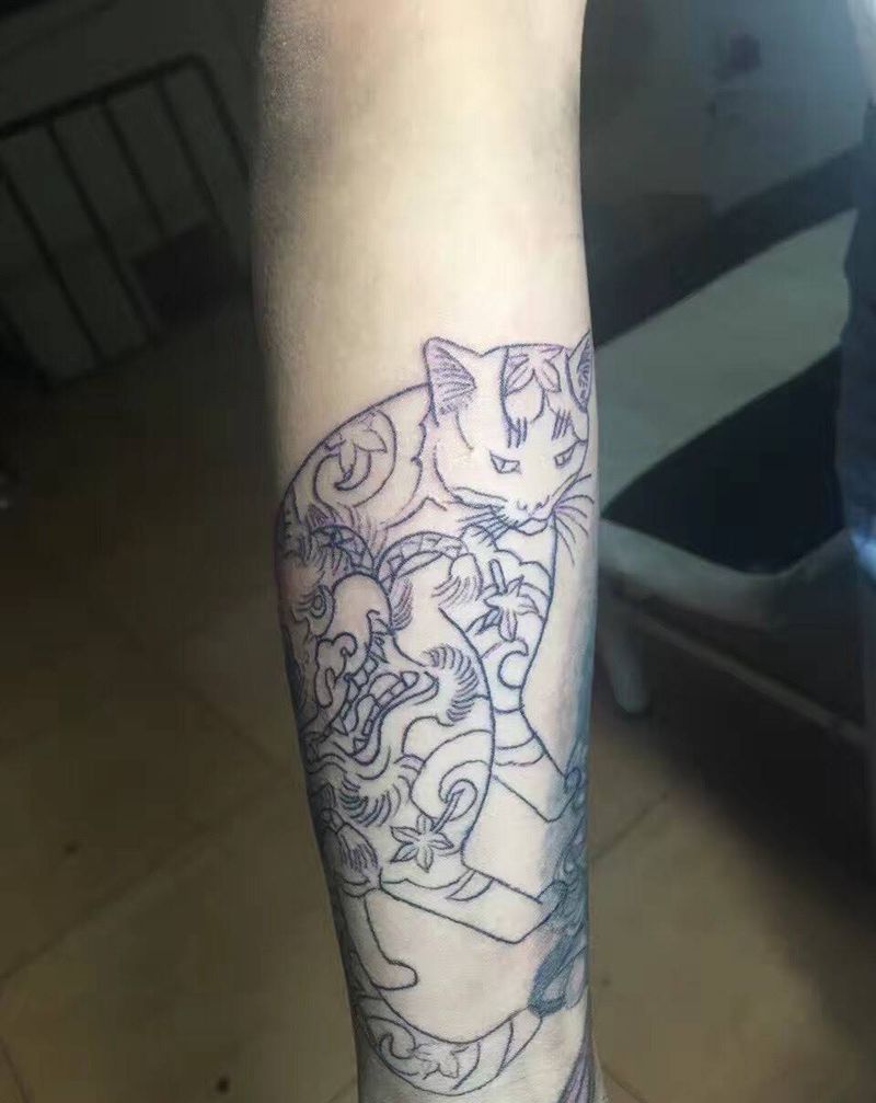 猫纹身图片