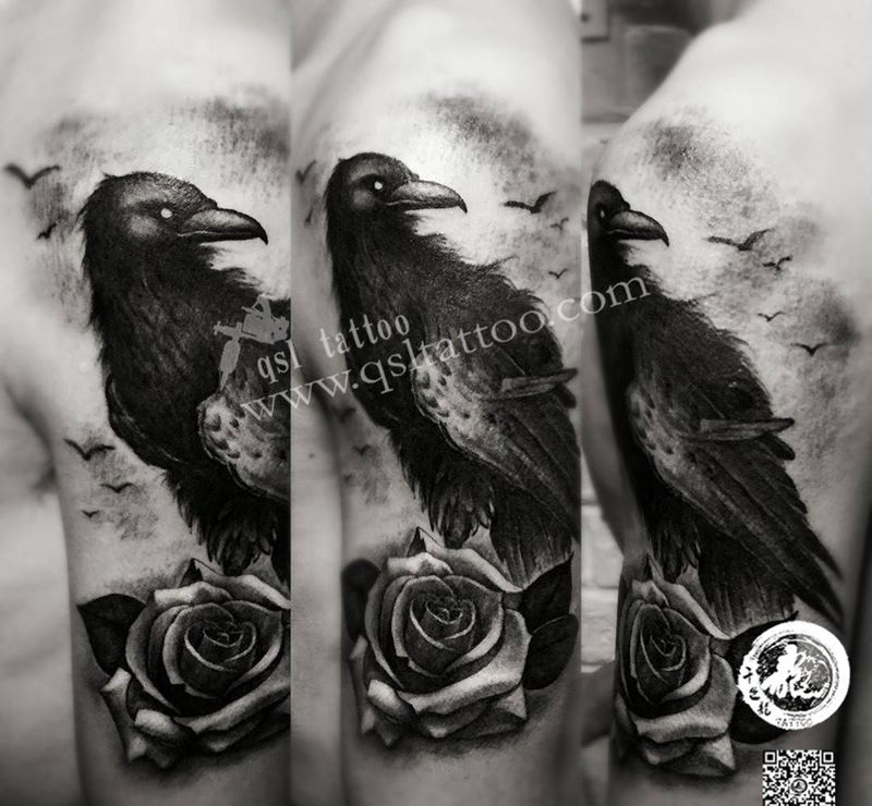 乌鸦纹身图片