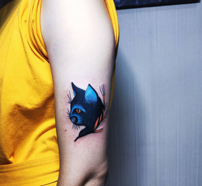 遮盖纹身图片_蓝猫纹身图案