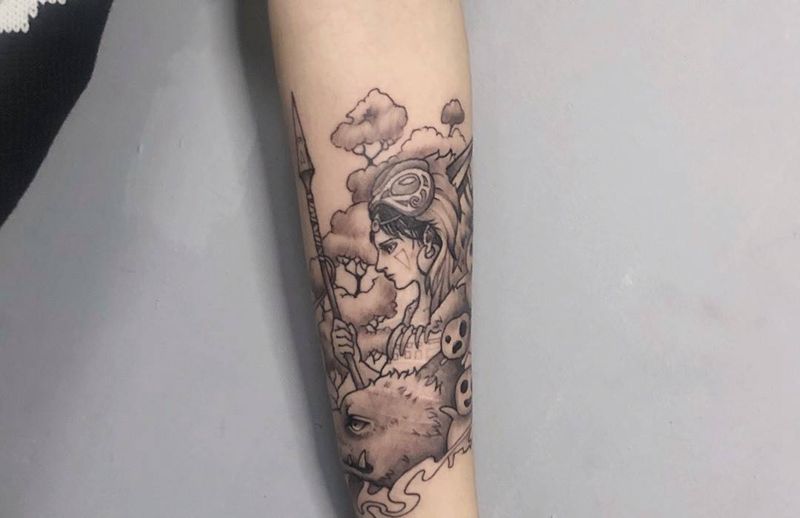 狼少女纹身图片