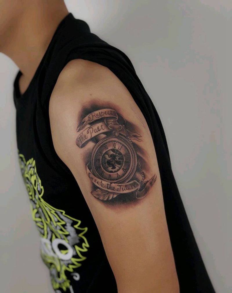 百达翡丽纹身图片_手臂欧美写实纹身图案