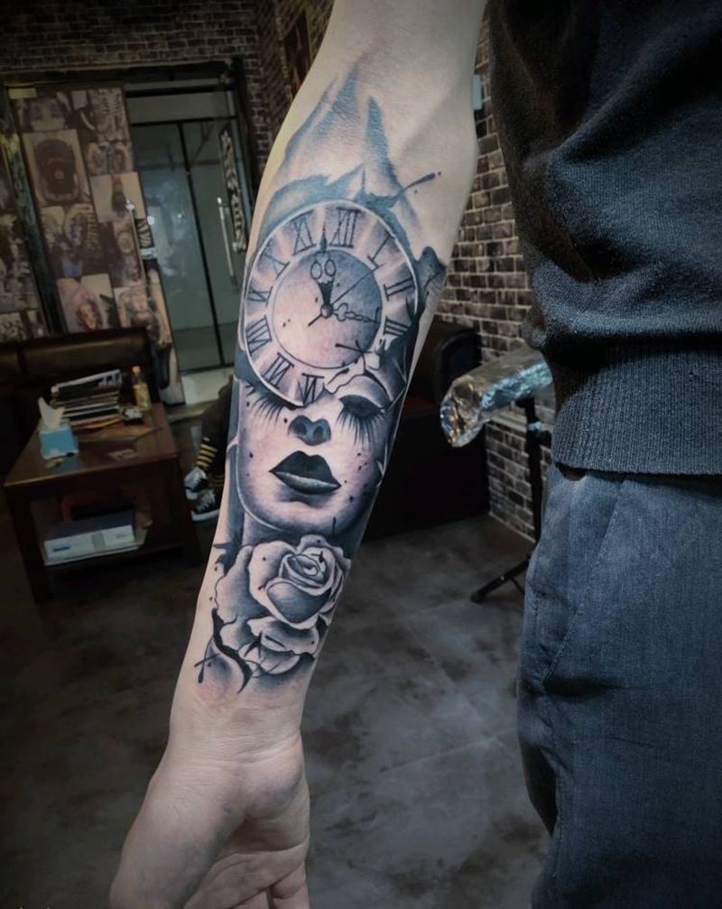 美女纹身图片_手臂纹身图案