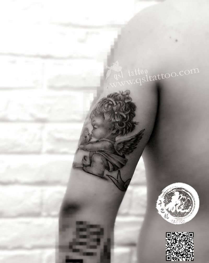 小天使纹身图片