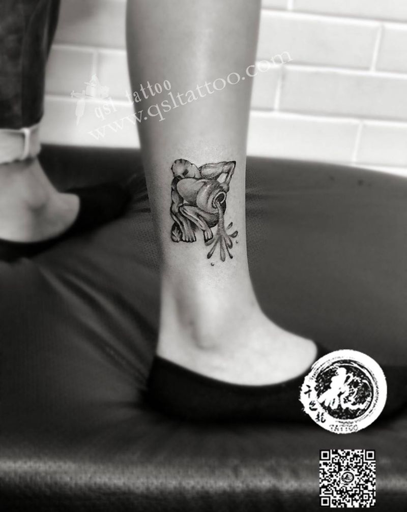 脚踝 水瓶座纹身图片